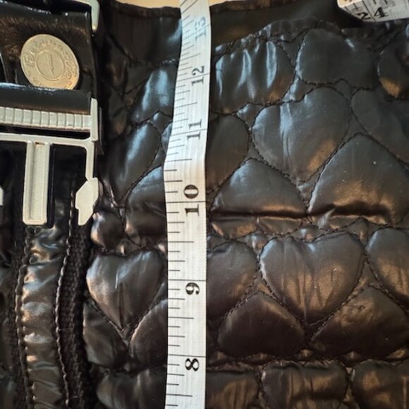 Betsey Johnson Betseyville Purse/Handbag Quilted Black Heart Print - Picture 8 of 9